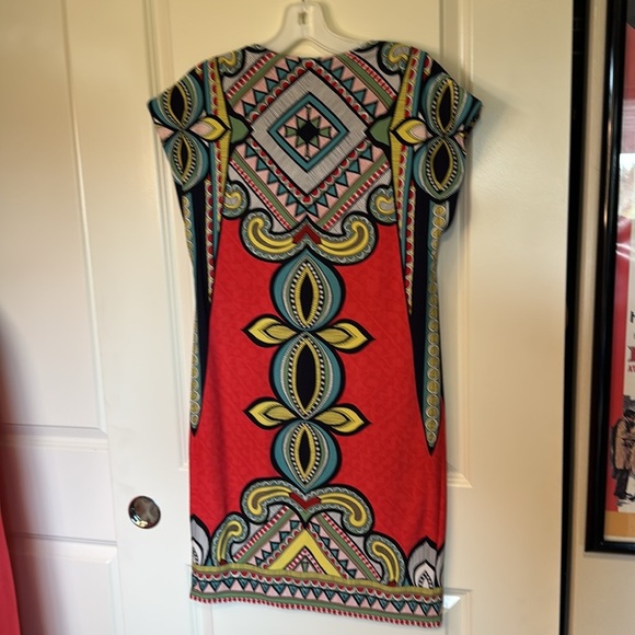 Laundry by Shelli Segal Brightly Colored Tribal Print Shift Dress Size xs - Picture 5 of 9